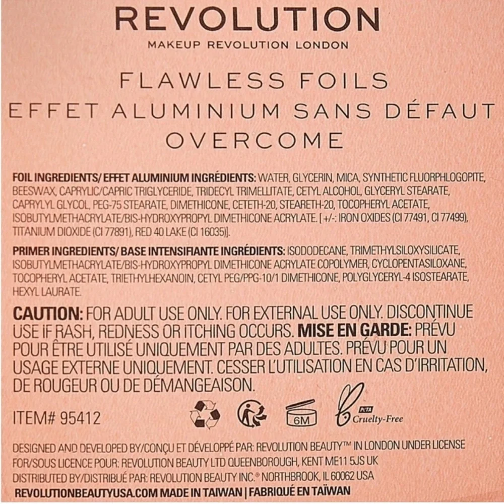 Revolution Flawless Foils Eyeshadow in‎ the shade 